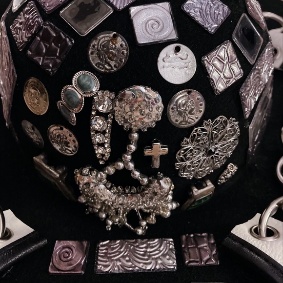 Custom, One of A Kind “ Silver & Chains” Black Hat main image 8